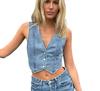 Amazon AliExpress TUME Moda Jeans Colete Feminino Lazer Comércio Exterior Europeu e Americano