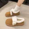 Zapatos de mujer cálidos de felpa con suela gruesa 2026 nuevos mocasines slip-on Birkenstock de invierno mocasines peludos zapatos de algodón