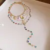 Collar Redondo de Concha Estilo Isla Romántico, Lujo Ligero y Sensación de Alta Gama, Cadena para Clavícula, Accesorio Versátil de Nicho para Vacaciones en la Costa para Mujeres