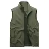 Nuevo Chaleco Casual para Hombre de Primavera y Otoño con Cuello Alto, Chaleco Transpirable para Exteriores con Múltiples Bolsillos, Chaleco Ligero para Hombre 2888