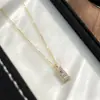 Collar con Florero Completo de Diamantes Trapezoidales de Plata S925 para Mujer, Cadena Clavicular Clásica con Baño de Oro de 14K, Lujo Ligero, Nueva Tendencia