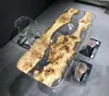 # Mesa de Rio em Resina Epóxi Madeira Maciça Placa Grande Mesa de Chá Mesa de Chá Oceânica Mesa de Jantar Mesa de Café Placa Inteira Mesa de Escritório Chá