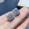 Pendientes de diamante de circonita redonda con baño de platino de cobre nuevos de eBay para mujer, pendientes geométricos clásicos, pendientes sencillos, venta al por mayor e7737