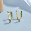Brincos de Strass Femininos Prata Esterlina 925 Estilo Simples Ins Cor Versátil Zircônia Strass Argola de Orelha Moda Joia de Orelha Elegante