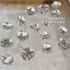 Joyería para Uñas Artísticas de Diamante Blanco Brillante, Bolas de Diamante Hechas a Mano de Alta Gama, Accesorios de Diamante para Uñas Grandes de Ángulo Recto con Acabado Total de Diamante