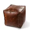 Funda de otomana de cuero, bolsa de almacenamiento para ropa vieja no utilizada, taburete bajo para sofá, puf para sala de estar, sofá perezoso para mirador