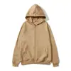 Cardigan com zíper unisex europeu e americano para comércio exterior, moletom de cor sólida, top solto de fleece para outono e inverno
