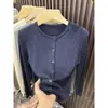 Chaqueta de punto con bordado de poni Old Qian Feng para mujer, suéter trenzado de otoño, cárdigan blanco trenzado