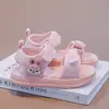Sandálias Fofas de Coelho com Dedos Abertos para Meninas 2026 Primavera/Verão Nova Moda Casual Sapatos de Praia para Crianças Mais Vendidos