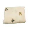 Tejido de gasa de doble capa, tejido crepé con estampado de oso, saco de dormir con chaleco para mascotas, ropa a prueba de mosquitos, tejido para ropa de dormir casera para mujer