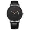 Nuevo Reloj para Hombre, Estilo de Negocios, Escala Digital Simple, Calendario, Correa de Cuero, Reloj de Pulsera de Cuarzo Casual, Venta al por Mayor Directo de Fábrica