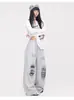 Nuevos Pantalones Largos Grises con Cordón, Estilo Street Dance de Moda, Estampado de Pantalla con Diseño Desgastado, Hip-Hop, Pantalones Deportivos Retro para Street Jazz