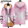 Chaqueta de Nuevo Estilo con Elementos de Patrón Multicolor B53 Cárdigan con Capucha y Cremallera Abrigo Grueso de Invierno de Felpa de Algodón con Forro Amarillo