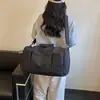 Bolsa de viagem transfronteiriça de grande capacidade expansível para atividades ao ar livre, caminhada, acampamento, bolsa de armazenamento, pode ser colocada no carrinho de bagagem, bolsa de viagem para viagem de negócios, moderna