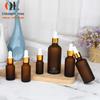 Qing Ele em estoque marrom fosco garrafa de óleo essencial conta-gotas frasco sub-garrafa pequena garrafa de amostra 5ml10ml100ml vidro fosco