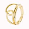 Anillo Abierto Retro Simple de Cobre con Baño de Oro de 18K Esmaltado Ojo del Diablo Forma de Extraterrestre para Hombres y Mujeres Accesorios