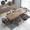 Escritorio de oficina moderno y sencillo de madera maciza, mesa larga para reuniones, mesa de té para oficina, mesa de té y silla de recepción, mesa de comedor para el hogar