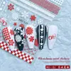 Outono e Inverno Natal Embossed Adesivos para Nail Art Desenho Animado Fofo Papai Noel Floco de Neve Branco Adesivos de Unha Estéreo Decorações