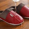 Zapatillas de algodón impermeables de piel sintética para el hogar, para otoño e invierno, para hombre y mujer, de felpa de algodón, gruesas