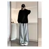 Pantalones Deportivos Rayados de Doble Uso Transfronterizos para Mujer, Nuevos Pantalones Largos Casuales de Cintura Alta Adelgazantes de Pierna Recta con Cordón para Mujer