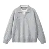 Nuevo suéter casual de moda estilo lujo ligero old money, falso dos piezas, cuello camisero, manga larga para hombre, tejido de punto de manga larga para hombre, cárdigan para hombre