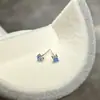 Nuevo King combinación frita circonita azul brillante acero de titanio espiral clavo de hueso de oreja exquisito todo-partido clavo de gusano de oreja oreja desmontable