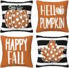 Funda de almohada de otoño caliente transfronteriza Acción de Gracias hoja de arce calabaza funda de almohada decorativa material de lino venta directa de fábrica