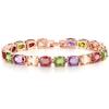 Pulsera Kerastase de Gran Venta Joyería de Cobre Europea y Americana Pulsera Colorida de Cristal Pulsera Color Oro Rosa Pulsera de Circonita Mujer