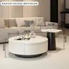 Mesa de centro redonda minimalista de pizarra para sala de estar, adecuada para apartamentos pequeños, moderna simple, lujo ligero, sensación de alta gama, nuevo modelo 2006