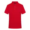 Camisa Polo Primavera & Outono Logo Estampado Roupa de Trabalho Manga Curta Publicitária Camisa Cultural Gola Roupa de Trabalho Camiseta Bordada Algodão