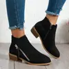 Botas Martin de Tacón Bajo Nuevas Invierno 2026, Talla Grande 43, Botas de Moda para Mujer con Cremallera Lateral, Botines Transfronterizos para Amazon