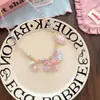 Collar de Princesa de Dibujos Animados de Resina Lindo para Niños Coreanos Cadena de Cuello con Colgante de Perlas de Color Dopamina para Primavera y Verano Decoraciones