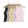 Camisola Estilo Ropa de Trabajo para Mujer Interior Fondo Exterior Ajustado Adelgazante Dulce Chica Picante Deportivo Top sin Mangas Corto Verano