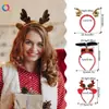 Faixa de Cabeça de Natal Transfronteiriça Qiyue Faixa de Cabeça com Galhos de Rena Decorações de Natal Fivela Plástica para Cabeça de Crianças Decoração de Festa
