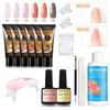 Set de Manicura para Principiantes Set Completo de Pegamento para Extensión de Cristal Casero Poly Gel Lámpara de Fototerapia Recomendación del Gerente de Tienda Transfronteriza