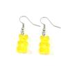 Pendientes de oso de dibujos animados de color caramelo creativos de estilo coreano, pendientes transparentes de resina de color oso lindo con borde cruzado