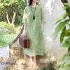 Versión Original Mejorada de Vestido Cheongsam Chino Nuevo para Mujer Otoño Temprano Falda Larga Estampada Nueva
