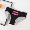 Em estoque atacado calcinhas respiráveis com estampa de letras europeias e americanas sem algodão, roupa íntima feminina para adolescentes