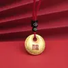Directamente del fabricante: Nuevo Colgante de Paz y Felicidad Estilo Chino con el Carácter '', Cordón Trenzado con Patrón de Nubes, Cadena para Clavícula en Forma de Lingote, Accesorio Tradicional Chino para Mujer