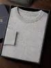 Nova coleção outono e inverno: Suéter de cashmere de malha grossa, com gola redonda e calibre 7, para homens, adequado para uso business casual ou casual, um suéter de tricô que pode ser usado como camada base