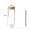 Vaso para helado de Amazon bebida fría jugo Vaso para agua de coche de doble sección vaso con pajita bambú Vaso Mason con tapa