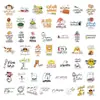 50 Frases Divertidas en Árabe Pegatinas de Graffiti de Dibujos Animados Decorativas Transfronterizas para Maletas Cuadernos Venta al por Mayor