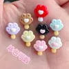 Mini Pata de Gato Colorida Picolé Feito à Mão DIY Acessórios de Cola de Creme Peças de Resina Material para Joias e Grampos de Cabelo Kit Atacado