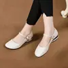 Zapatos de mujer de cuero suave con punta redonda, nueva colección primavera/otoño 2026, bailarinas Mary Jane planas con suela suave y una sola tira, zapatos de cuero de tacón bajo para primavera y otoño