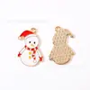 Navidad Aleación Esmalte DIY Accesorios Papá Noel Campana Bastón Pulsera Pendientes Colgante Hecho a Mano