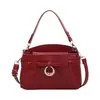 Bolso de mano cuadrado pequeño minimalista de moda de color sólido con lazo, nuevo bolso cruzado casual 2026 para mujer