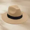 Chapéu de feltro estilo jazz retrô britânico de lã sintética estilo de rua europeu e americano com logotipo personalizado, chapéu de feltro de aba reta versátil de cor sólida