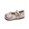 Zapatos de Cuero para Niñas Estilo Coreano de Lunares para Otoño 2026 con Correas de Doble Hebilla y Lazo, Mocasines de Suela Suave, Zapatos Transpirables para Niños