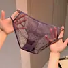Bragas Sexys de Malla con Encaje Cruzado para Mujer, Nuevo Estilo Puro Deseo, Calzones Huecos con Tiras Cruzadas y Refuerzo de Algodón 2803