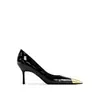 Design de Nicho Metalizado Bico Quadrado Salto Agulha Sexy para Mulheres, Novo Estilo 2026, Elegante Salto Alto de Couro Envernizado Preto